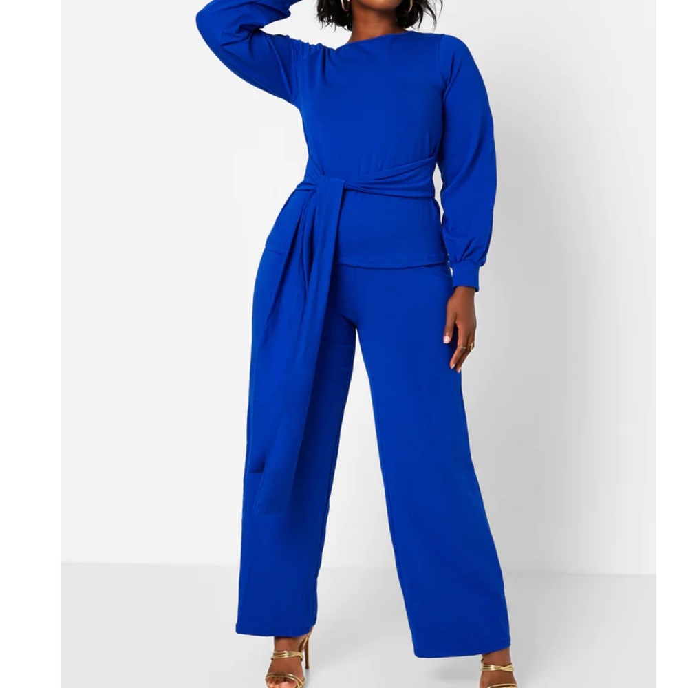 No Exceptions Wide Leg Pants suit- Royal Blue